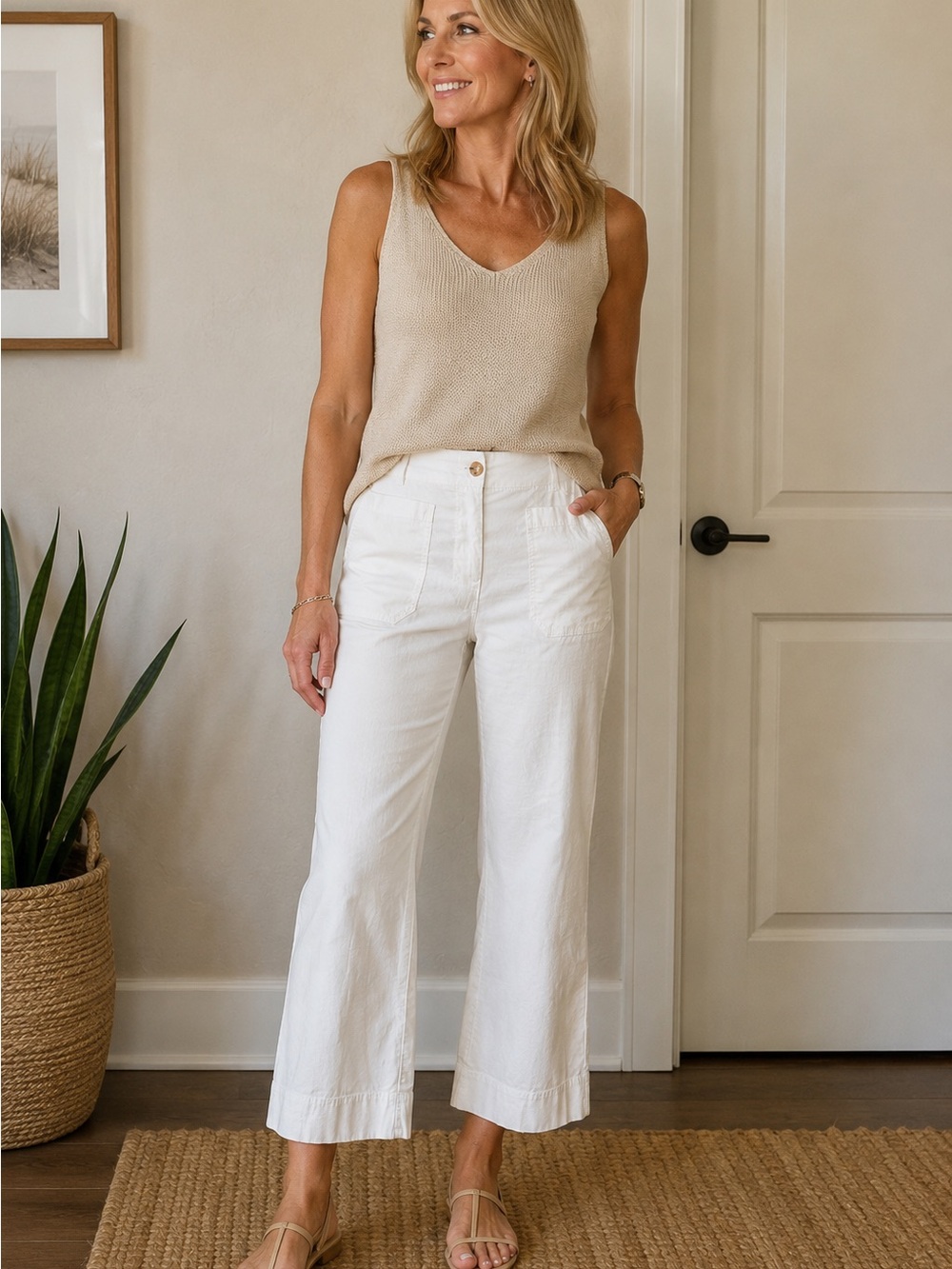 Nicole Miller Women’s White Ankle/Cropped Pants